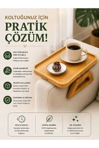 Modern Ahşap Dikdörtgen Koltuk Sehpası Tepsi Dekoratif